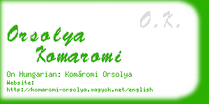 orsolya komaromi business card